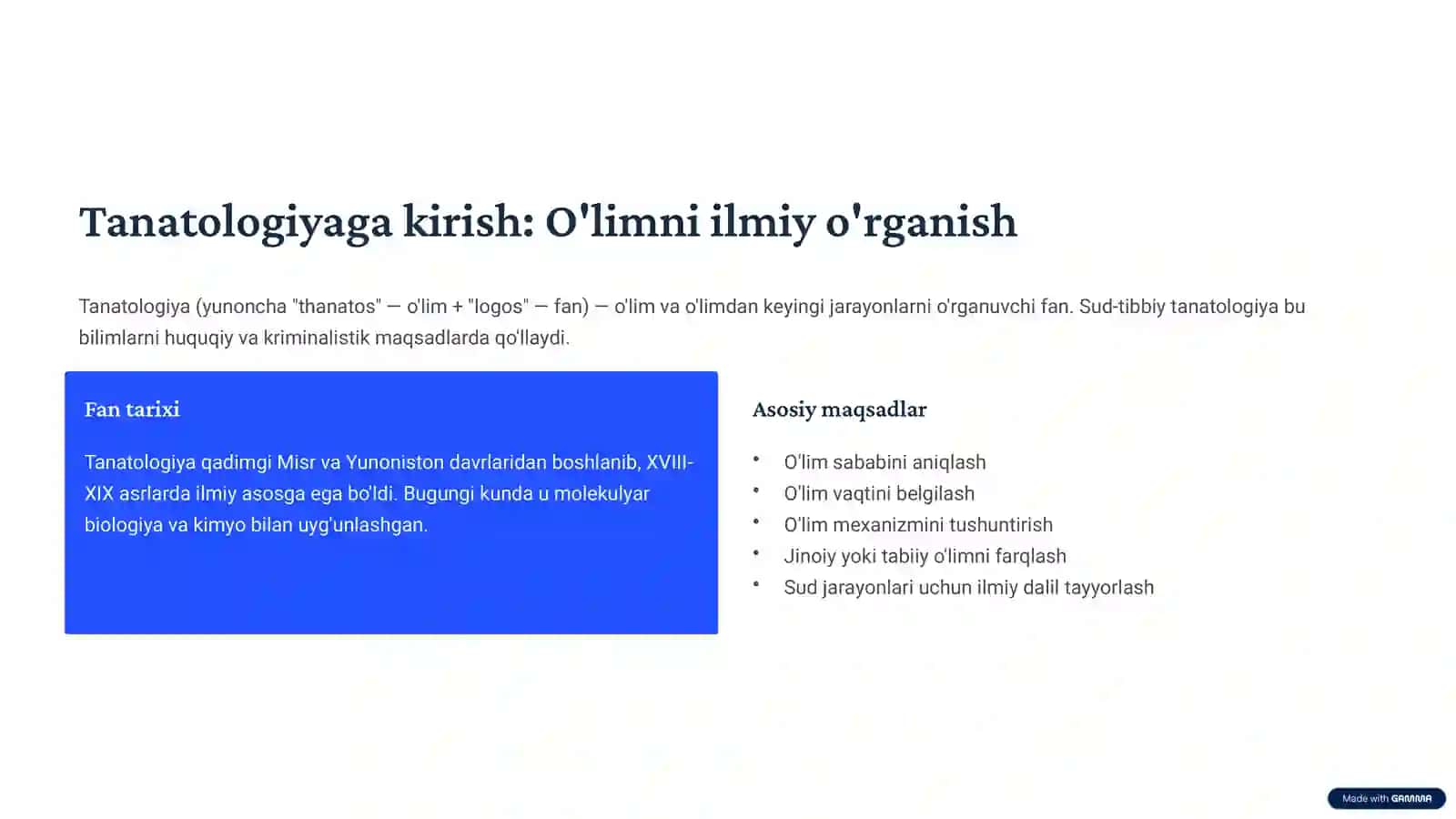 Sud-tibbiy Tanatologiya 2