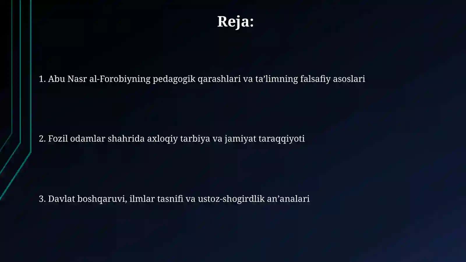 Abu Nasr Farobiyning "Fozil odamlar shahri" asarida ta'lim-tarbiya masalalari 2