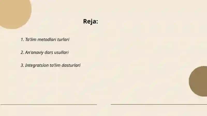 Ta'lim Metodlari va Vositalari 2
