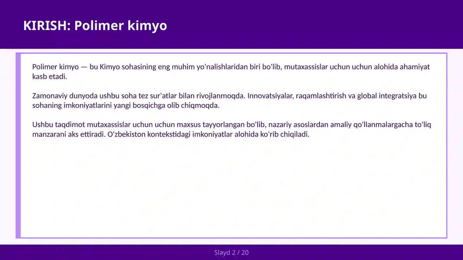 Polimer kimyo 2