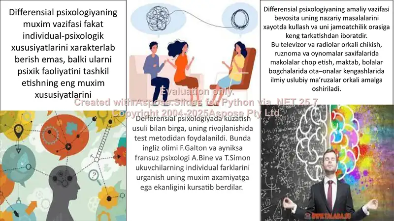 DIFFERENSIAL PSIXOLOGIYA INDIVIDUAL FARQLAR HAQIDAGI FAN SIFATIDA 2