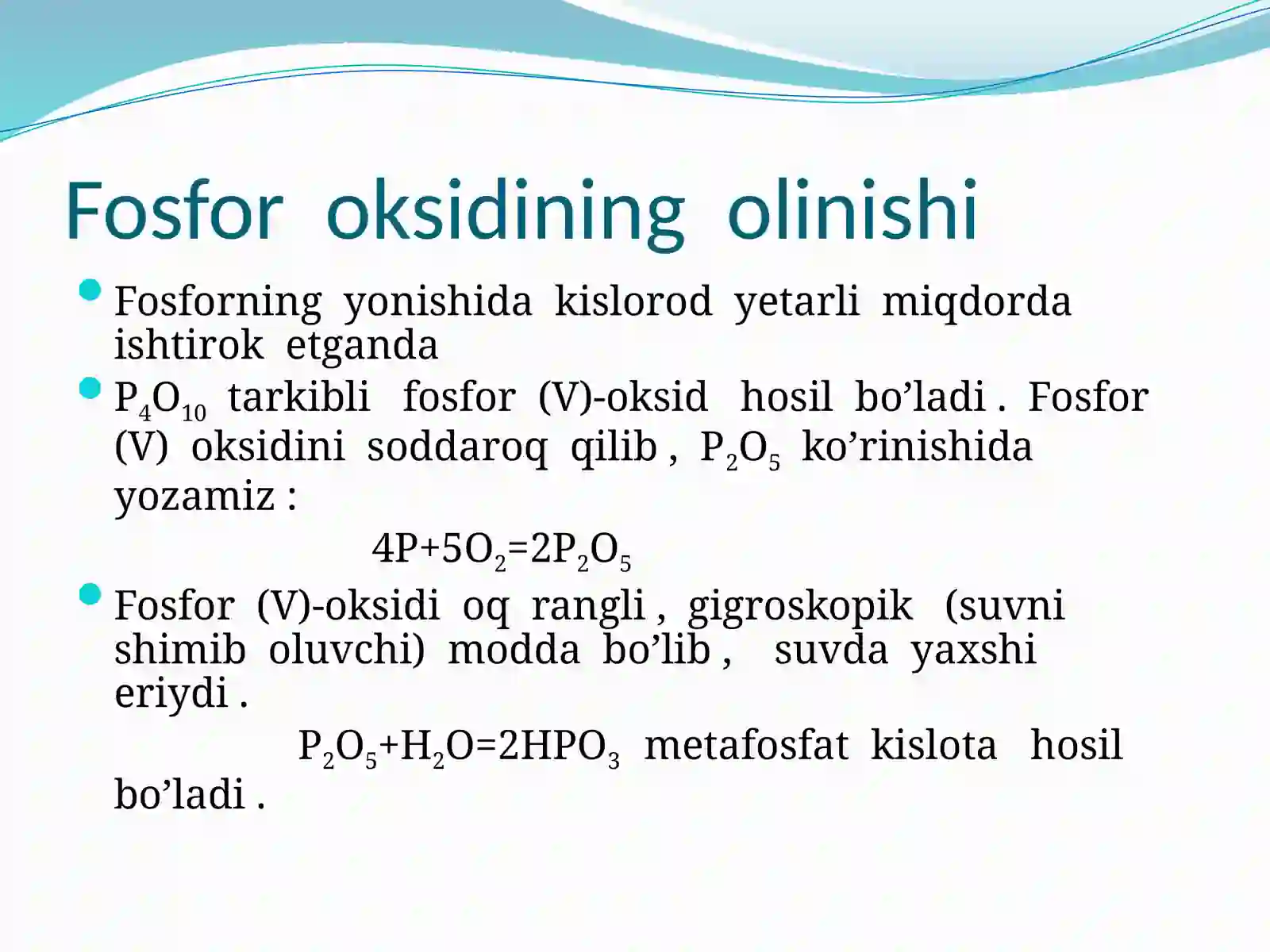 Fosforning kislorodli birikmalari 2