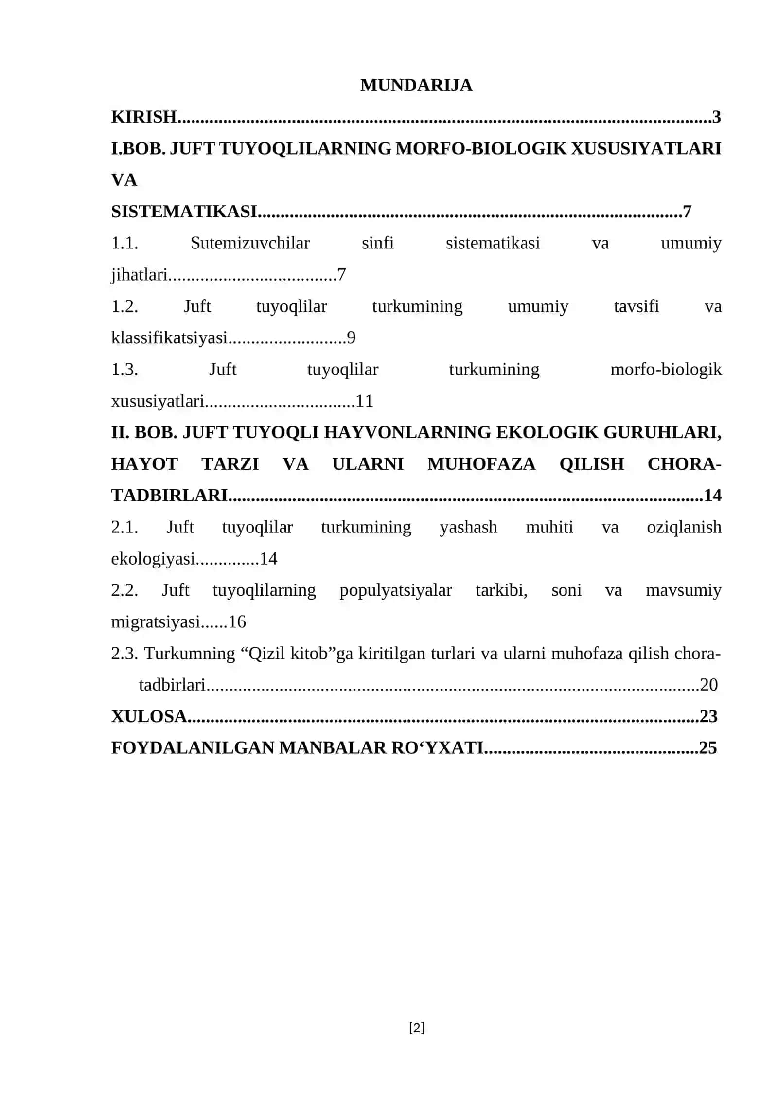 Juft tuyoqli sut emizuvchi hayvonlarning biologik va ekologik xususiyatlari 2