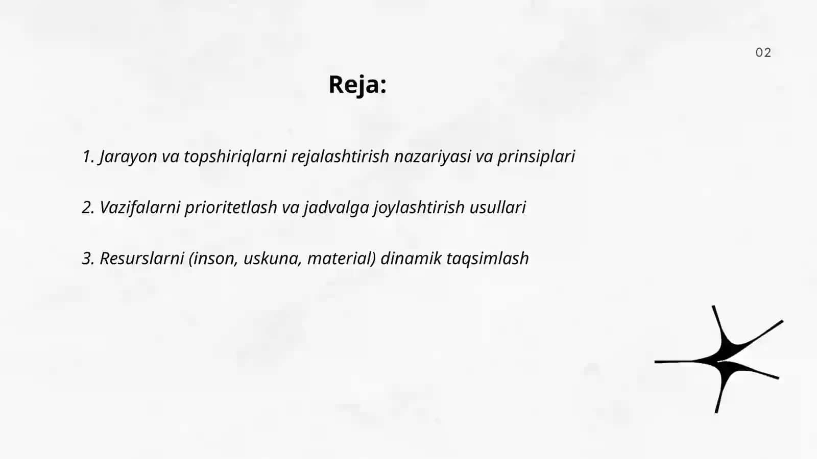 Jarayon va topshiriqlarni rejalashtirish va dispetcherlash (Dissiplen dispetcherizatsic) 2