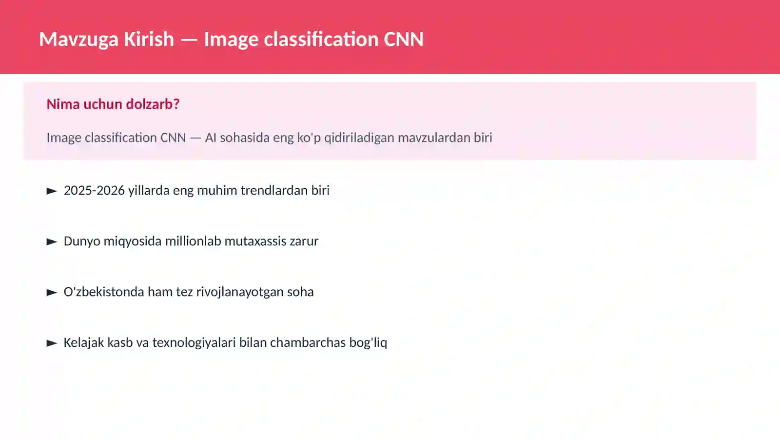 AI | DEEP LEARNING VA NEYRON TARMOQLAR 2