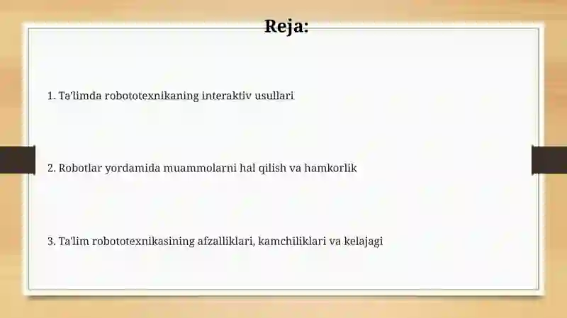 Robototexnikaning interaktiv usullari 2