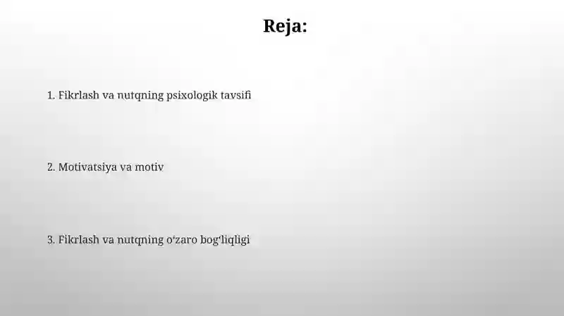 Tafakkur va nutqning psixologik tavsifi 2
