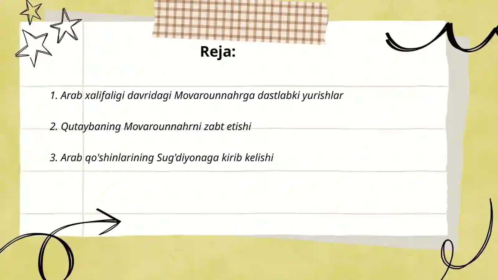 Arab xalifaligi davridagi Movarounnahrga dastlabki yurishlar 2