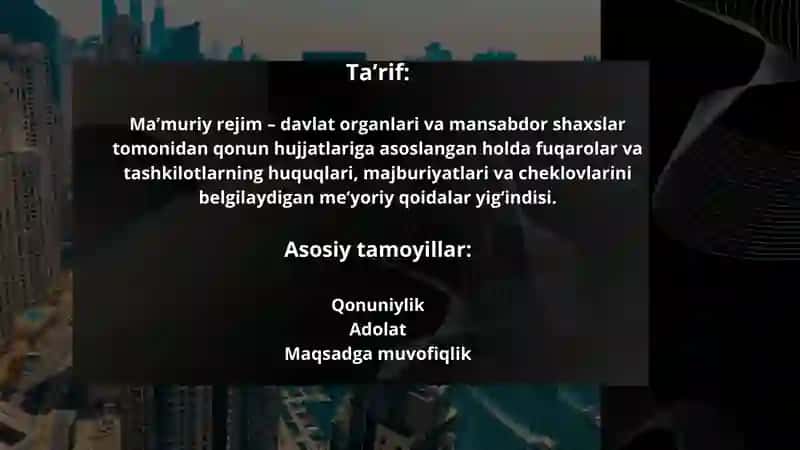 MAʼMURIY REJIM TUSHUNCHASI 2