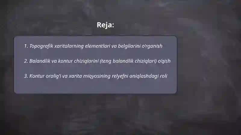 Topogirafik kartalardan foydalanib,relief turlari va shakillarini aniqlash 2