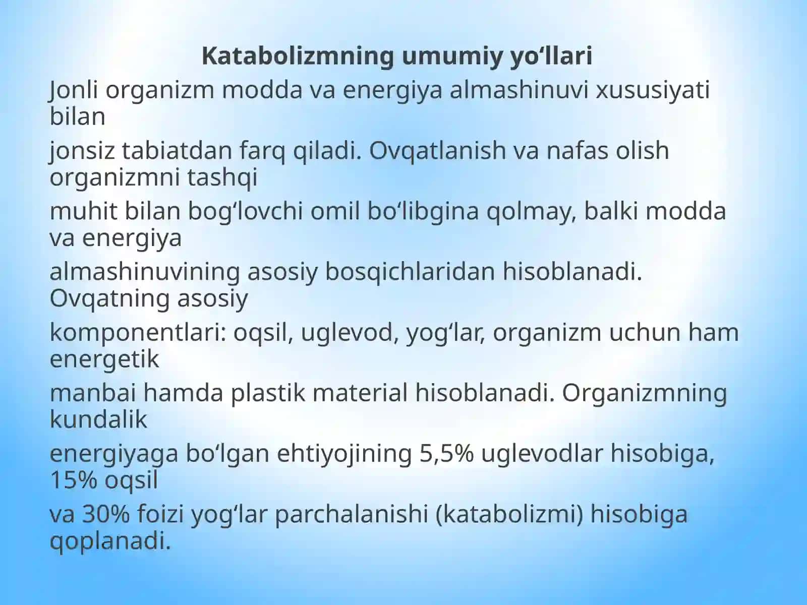 Katabolizm yoʻllari 2
