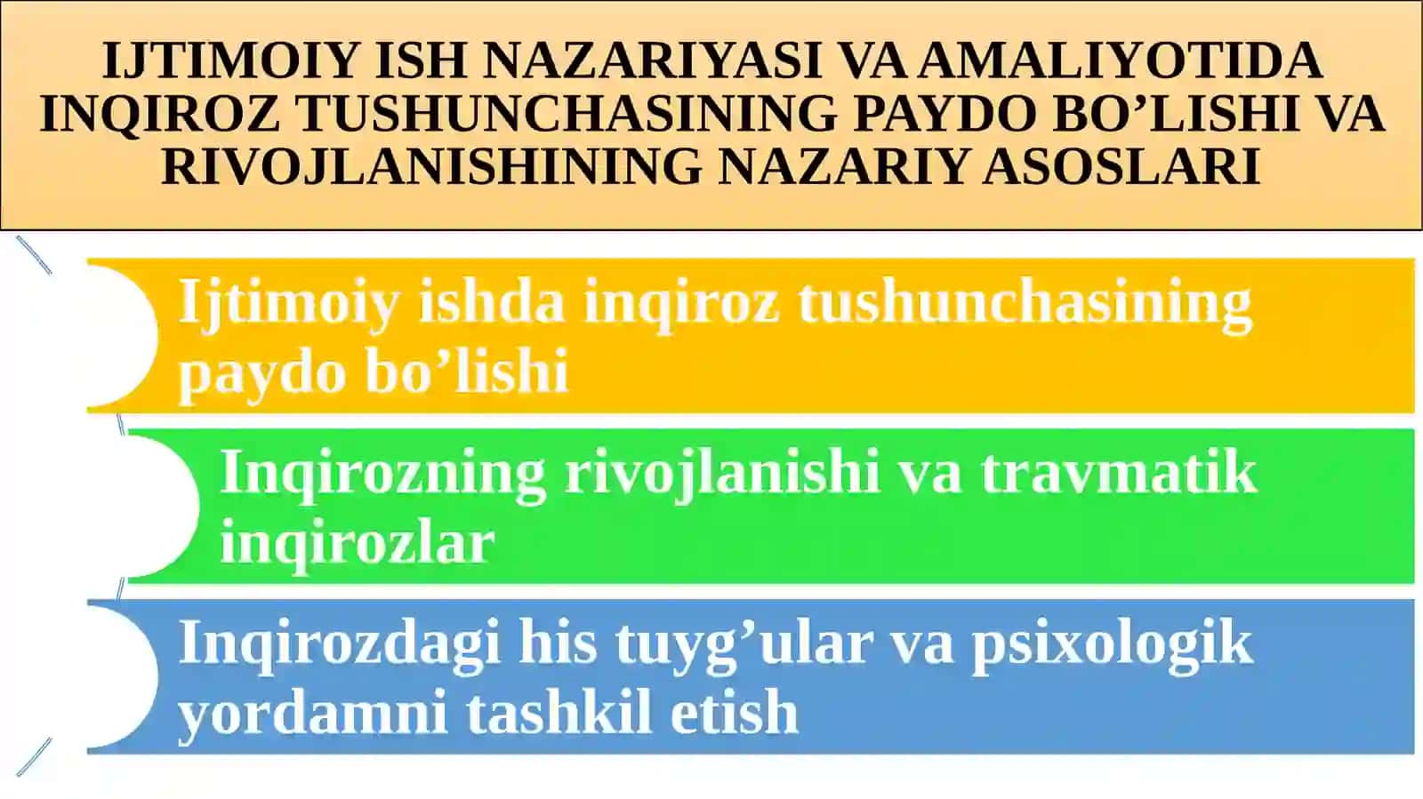 Gumanitar krizislar sharoitida ijtimoiy ish 2