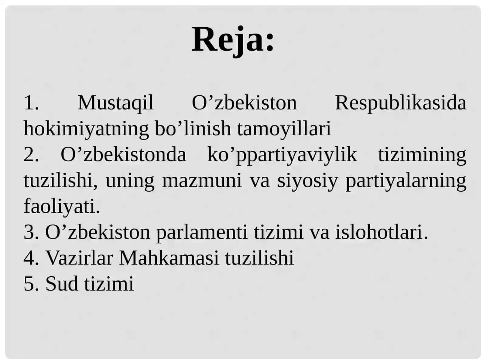 O‘zbekistonda demokratik, fuqarolik jamiyati asoslarining shakllanishi 2