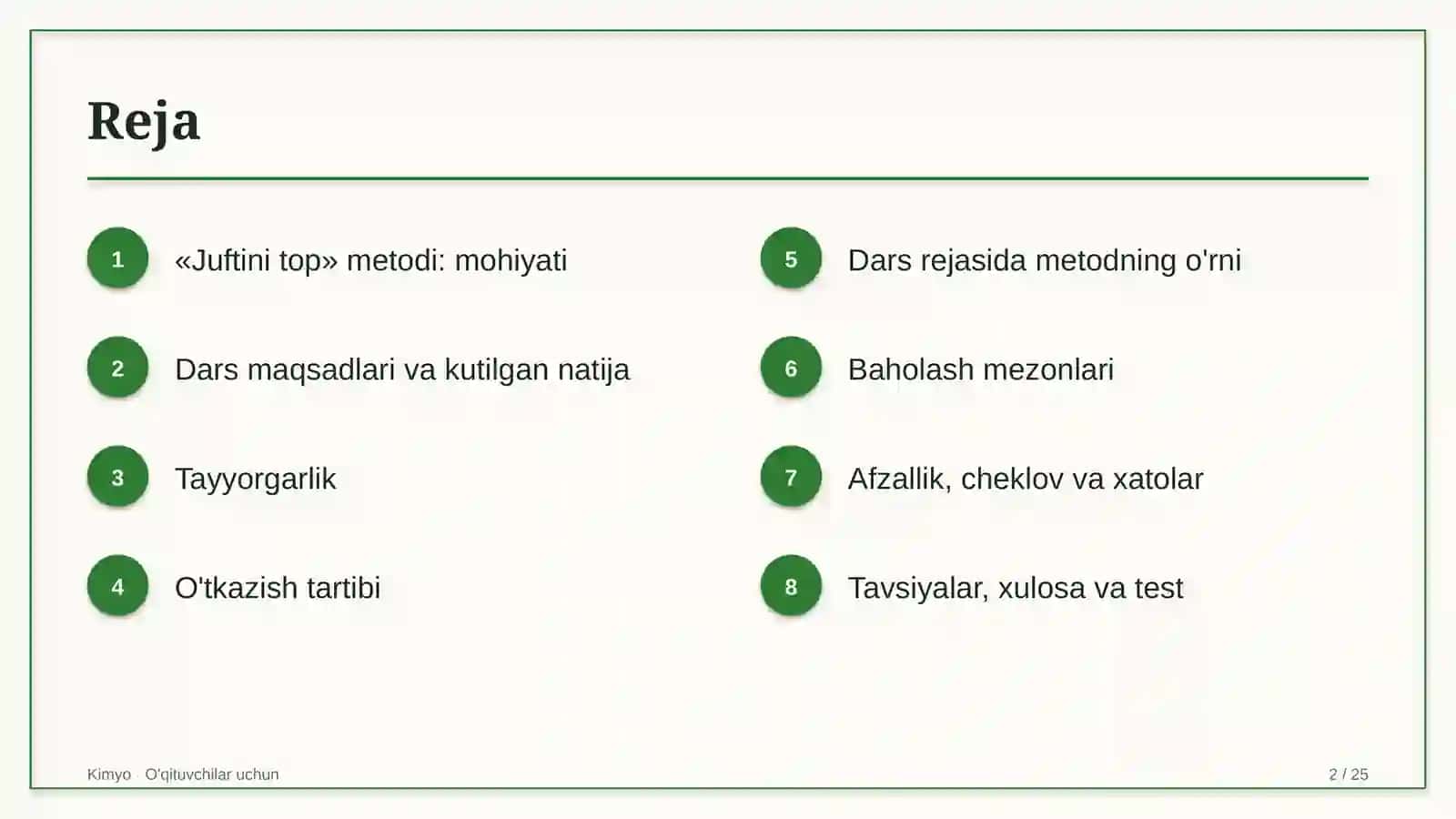 kimyo darslarida juftini top metodidan foydalanish 9838 2