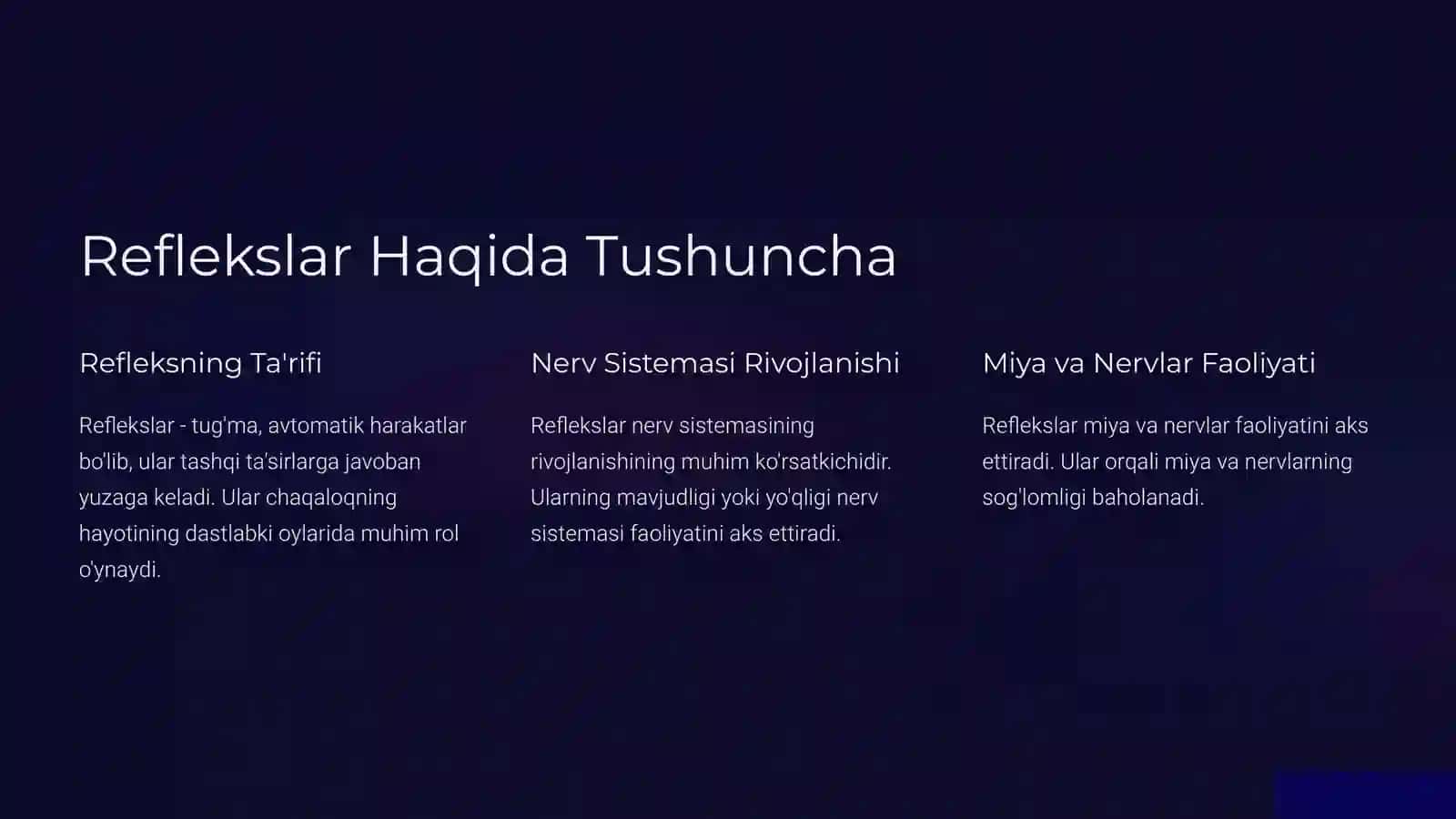 Yangi Tug'ilgan Chaqaloqlarda Reflekslarni Aniqlash 2