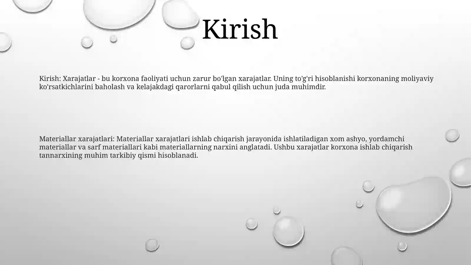 Material Xarajatlarining Hisobi 2