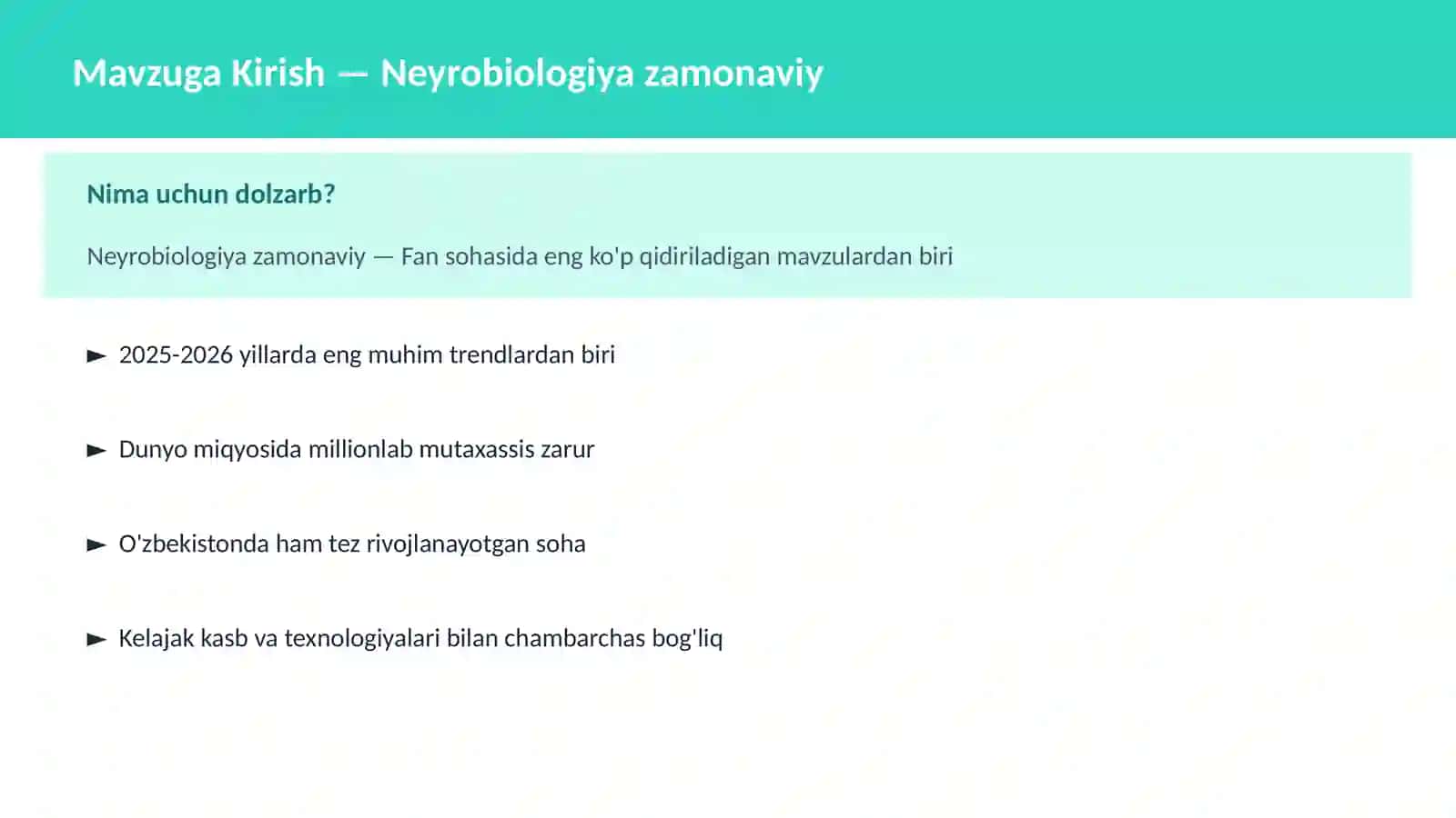 Neyrobiologiya zamonaviy 2