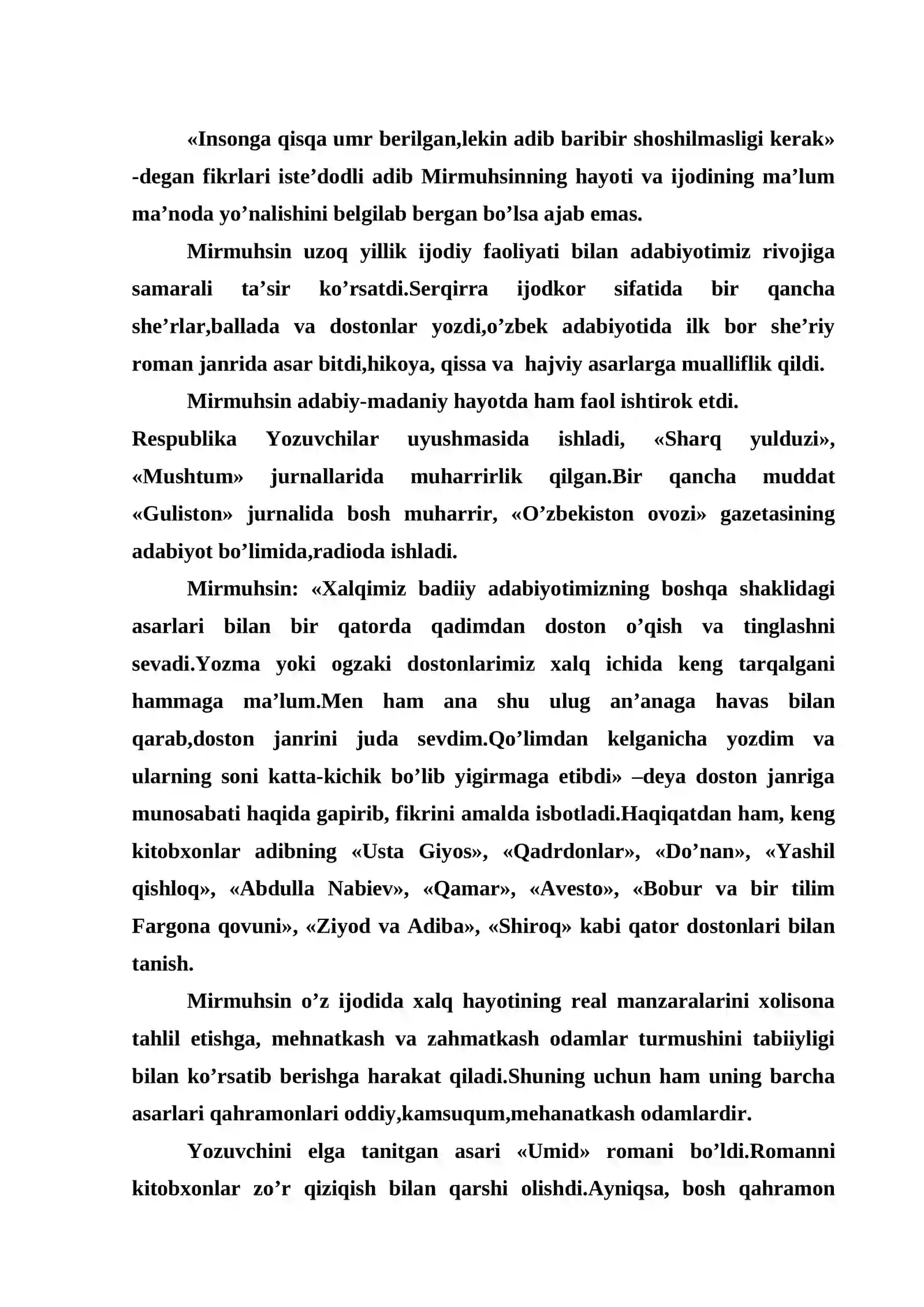 MIRMUHSIN HAYOTI VA IJODI 2