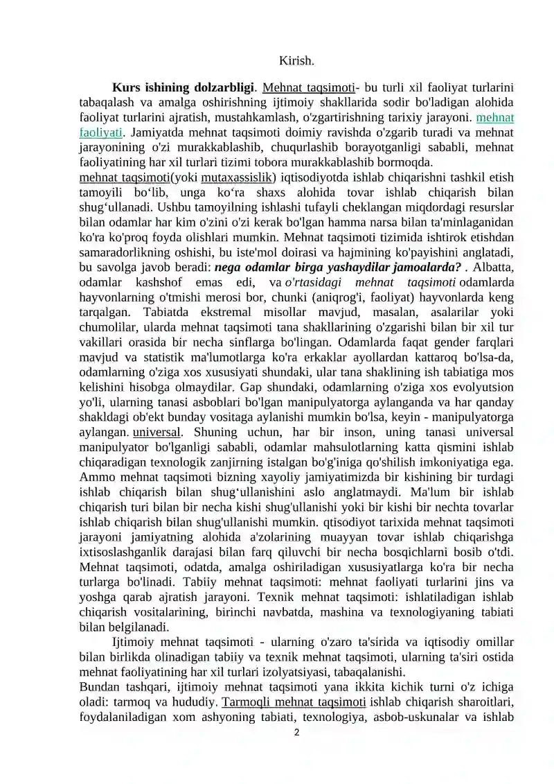XALQARO MEHNAT TAQSIMOTI YANGI SIFATINING SHAKLLANISHI 2