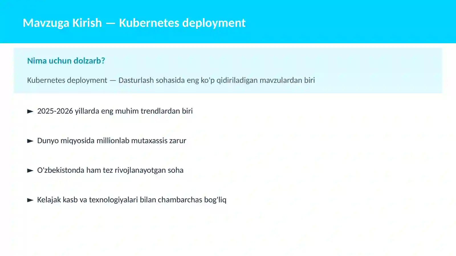 Kubernetes deployment 2
