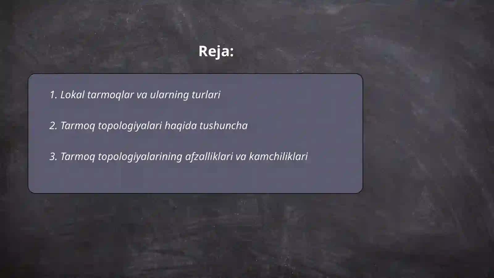 Lokal tarmoq topologiyasi 2