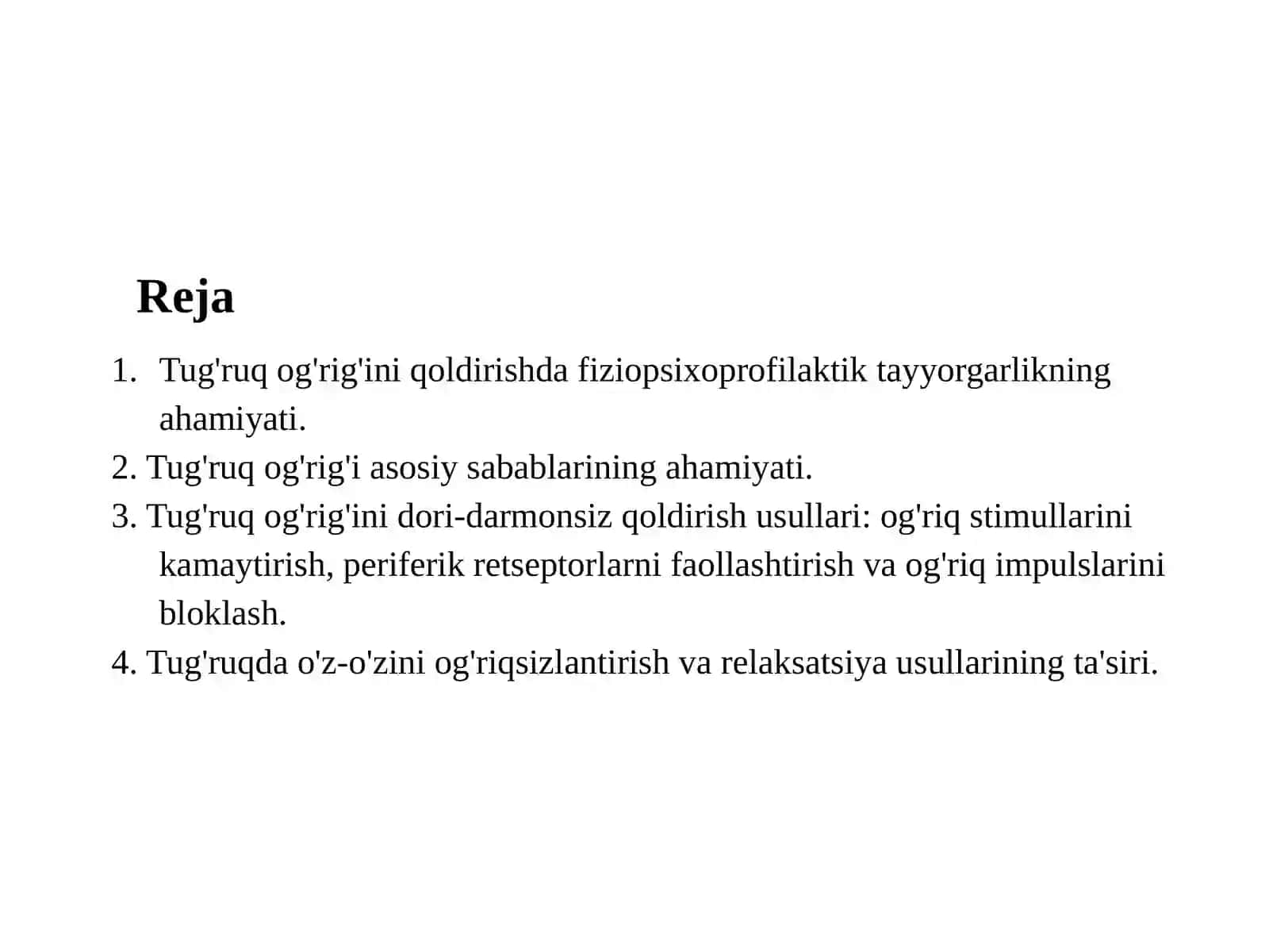 Tug'ruq og'riqsizlantirishda fiziopsixoprofilaktika 2