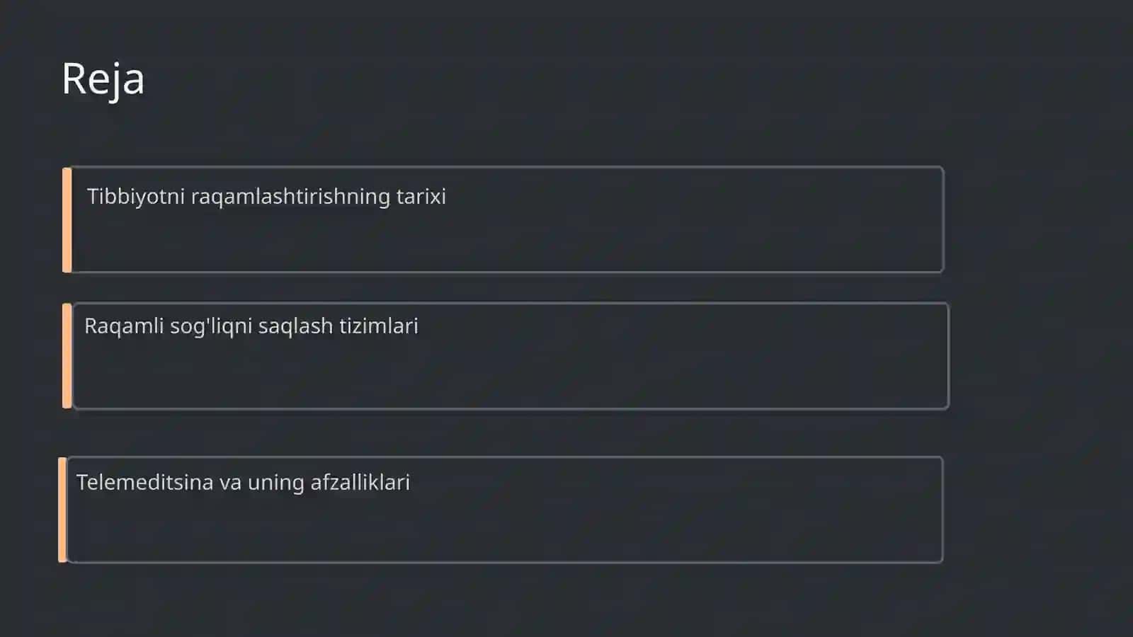 Tibbiyotni raqamlashtirish zamonaviy axborot texnalogiyalarining tibbiyotda qõllanilishi 2