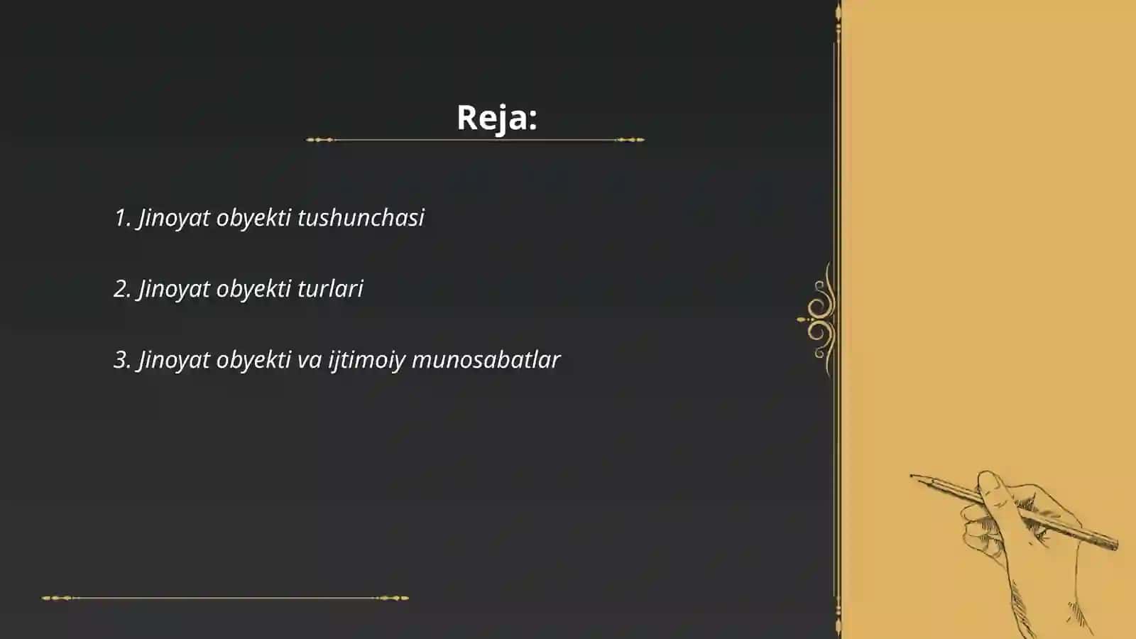 Jinoyat huquqi jinoyat obyekti va subyekti 2
