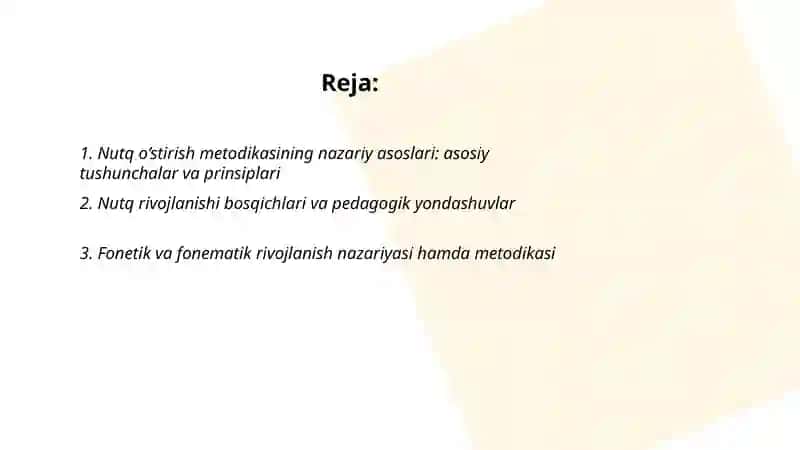 Nutq o‘stirish metodikasi fanining nazariy asoslari 2