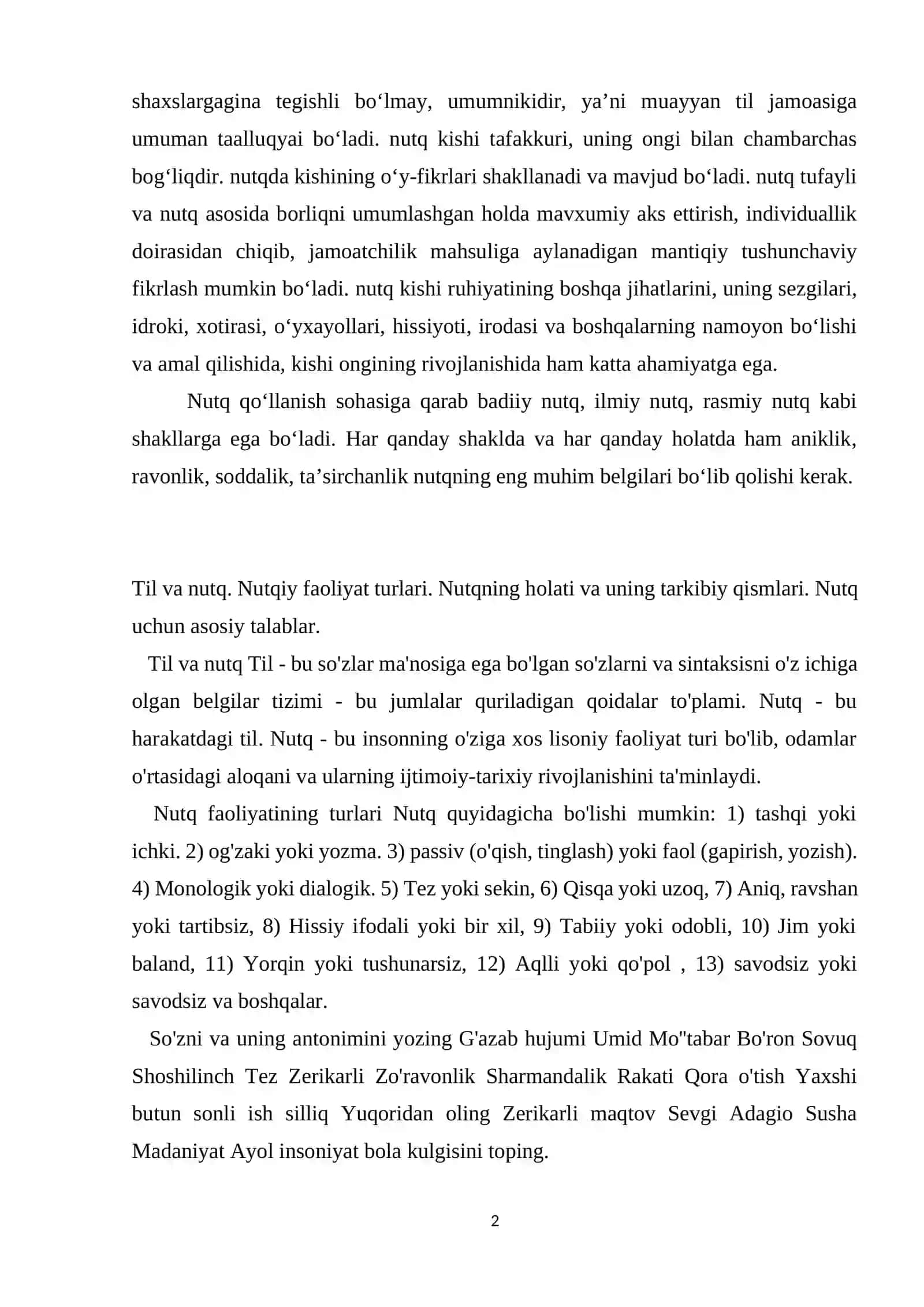 Nutqiy bayon etishning vujudga kelishi va tushunish muammolari 2