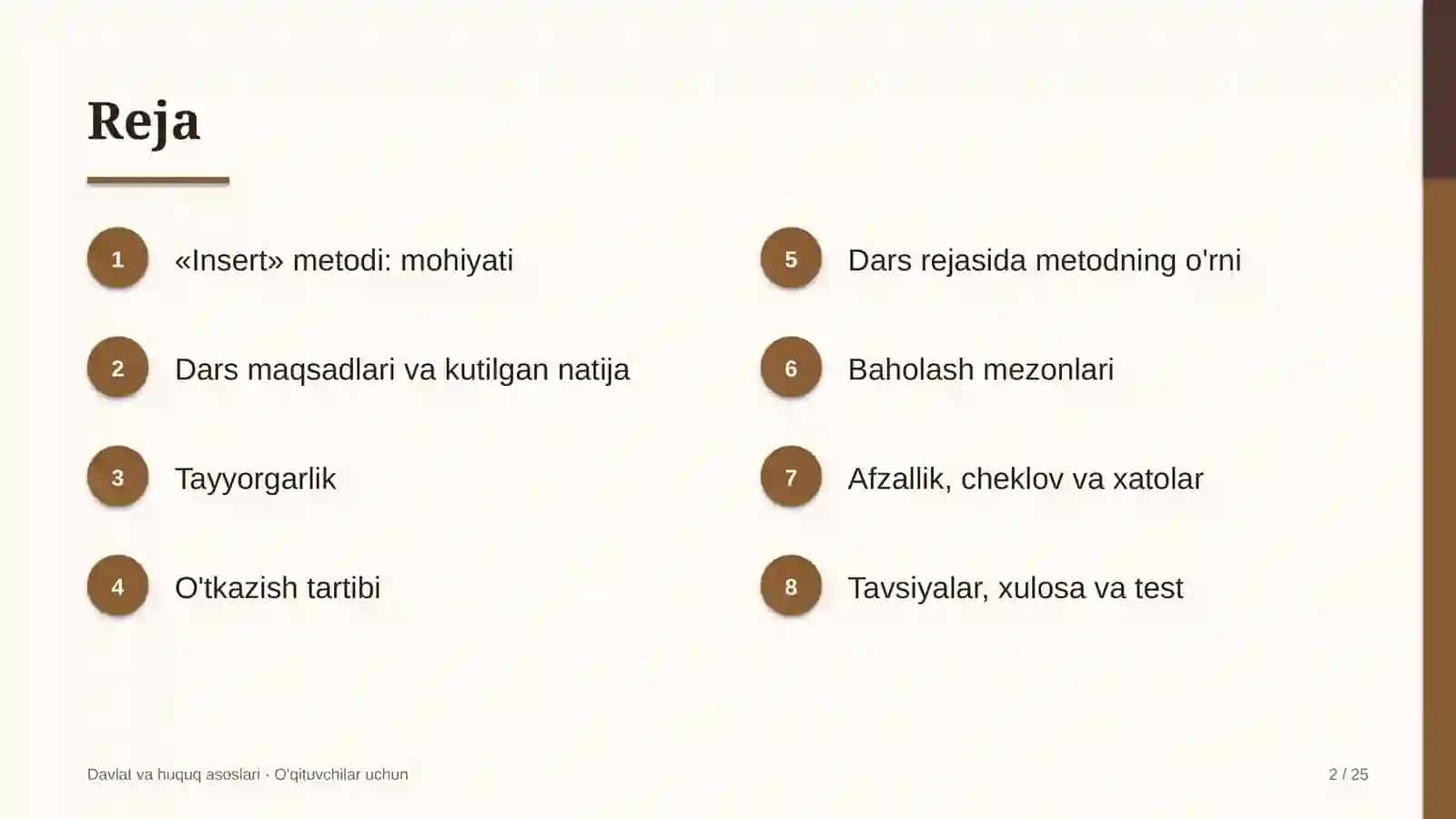 davlat va huquq asoslari darslarida insert metodidan foydalanish 8988 2