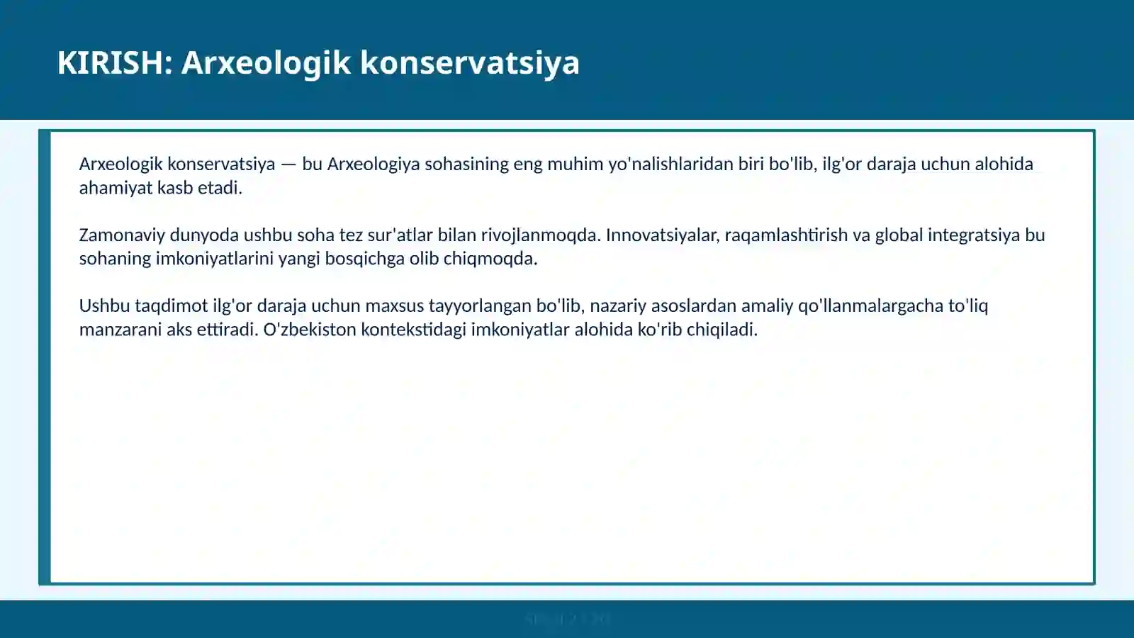 Arxeologik konservatsiya 2