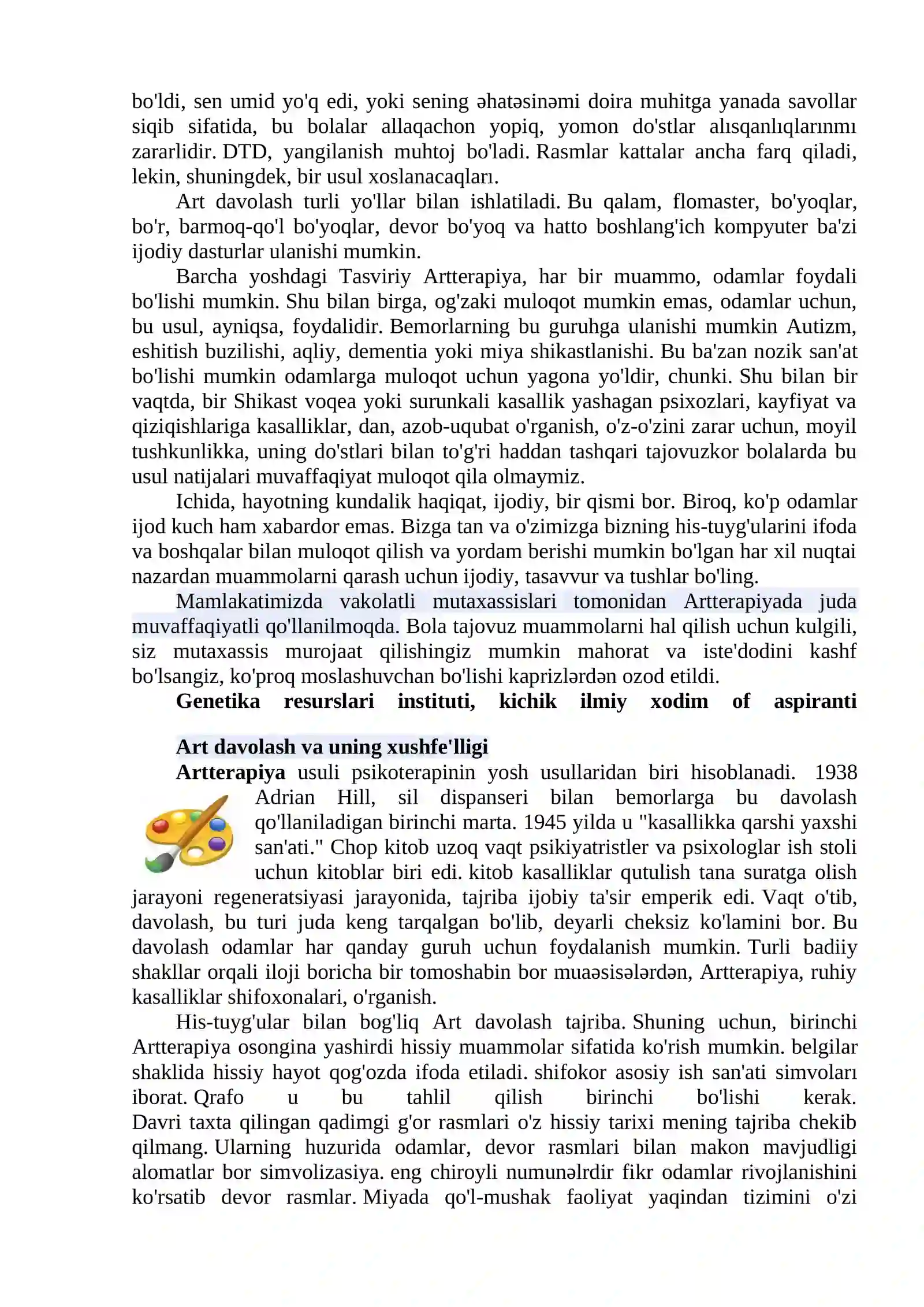ARTTERAPIYA NIMA? 2