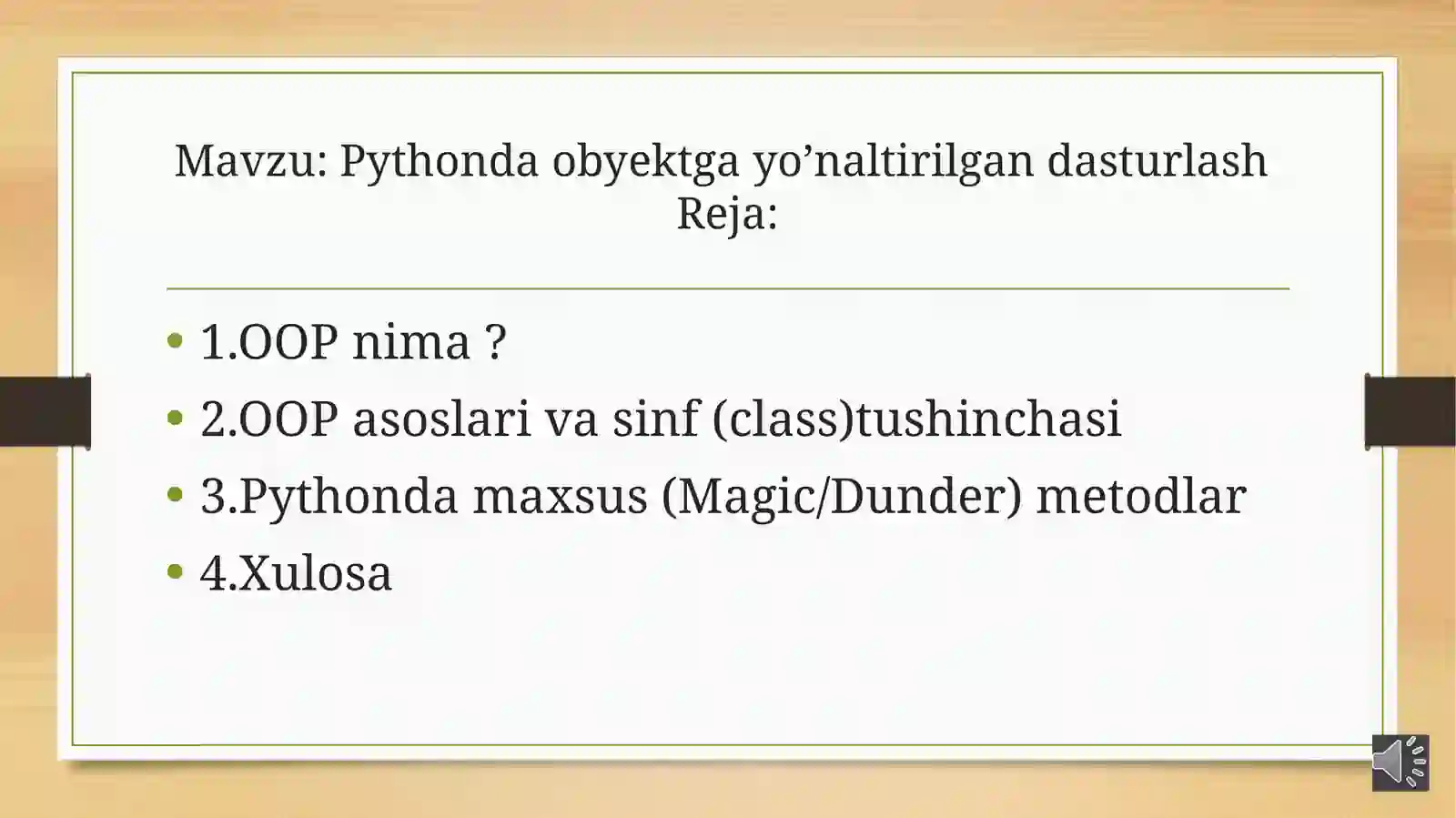 Pythonda obyektga yo'naltirilgan dasturlash 2