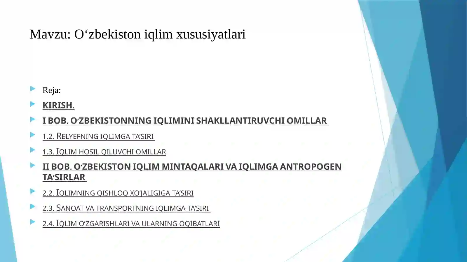 O‘zbekiston iqlim farvorlari 2