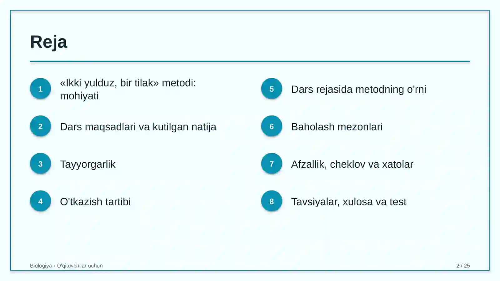 biologiya darslarida ikki yulduz bir tilak metodidan foydalanish 7800 2