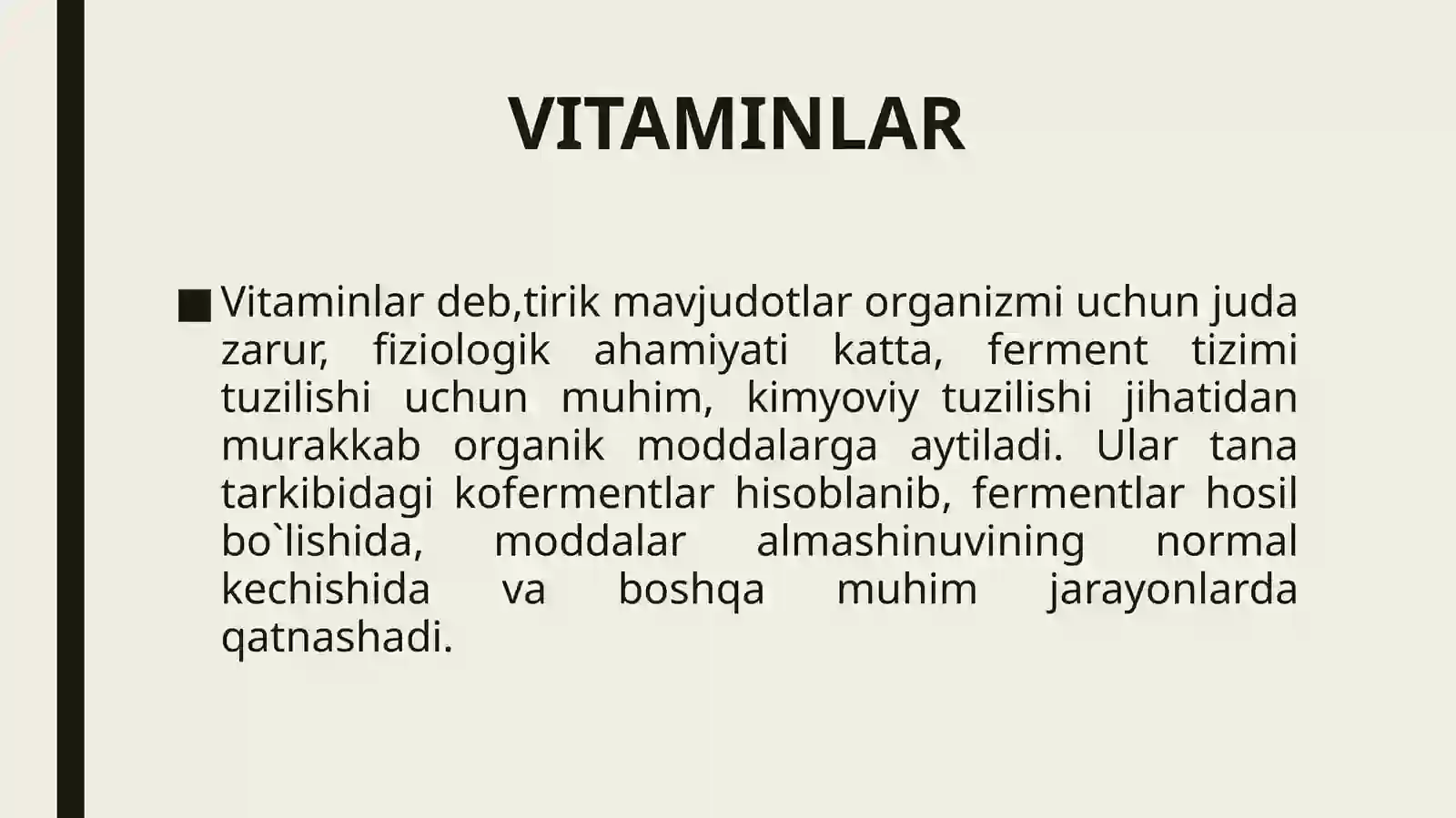 VITAMINLARNING ORGANIZMDA SO'RILISHI 2