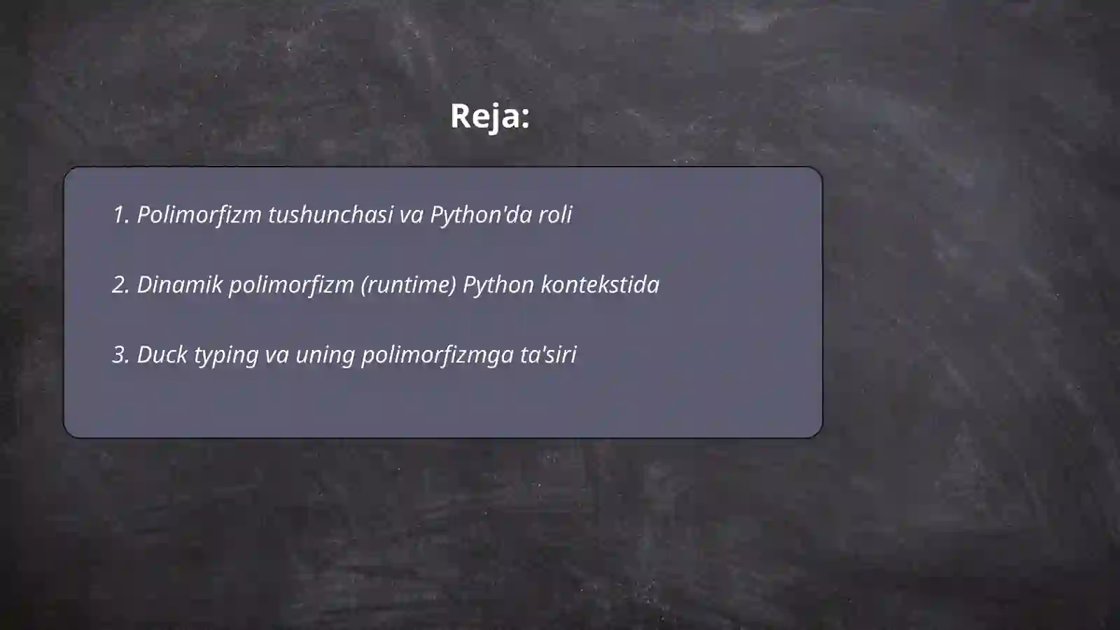 Python dasturlash tilida polimorfizm 2