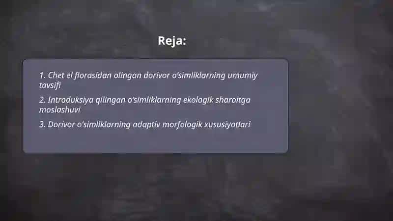 Chet el floralaridan introduksiya qilingan dorivor oʻsimliklarning morfologik belgilari 2
