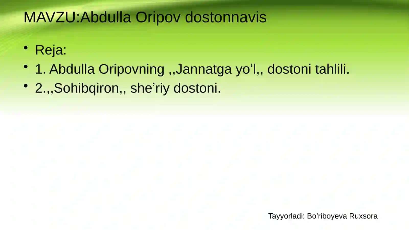 Abdulla Oripov Dostonnavis 2