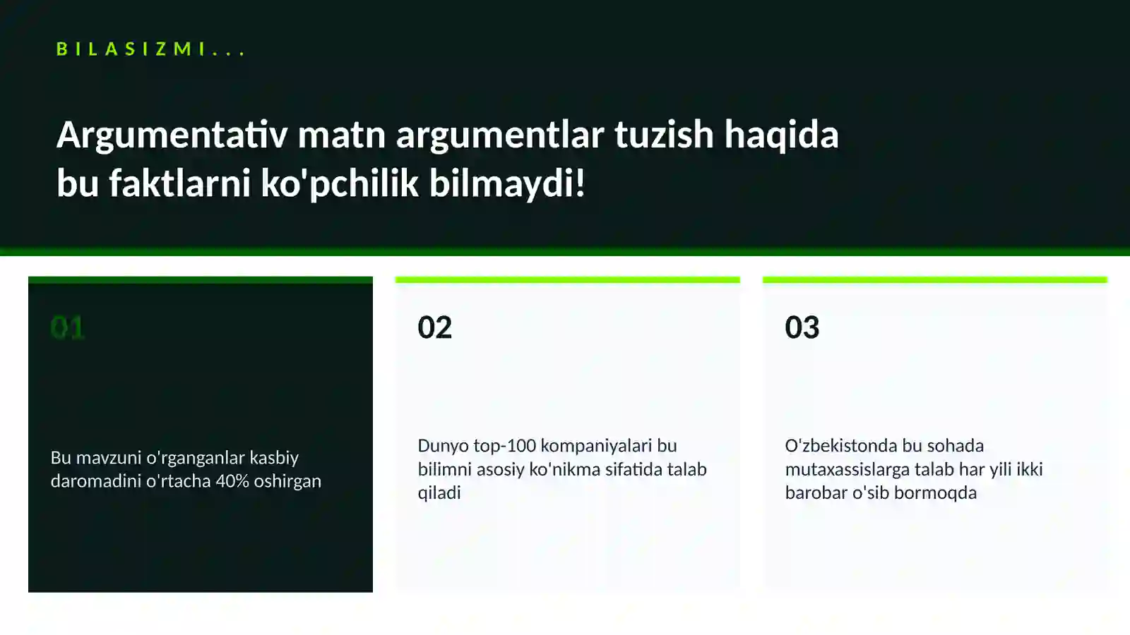 Argumentativ matn argumentlar tuzish 2