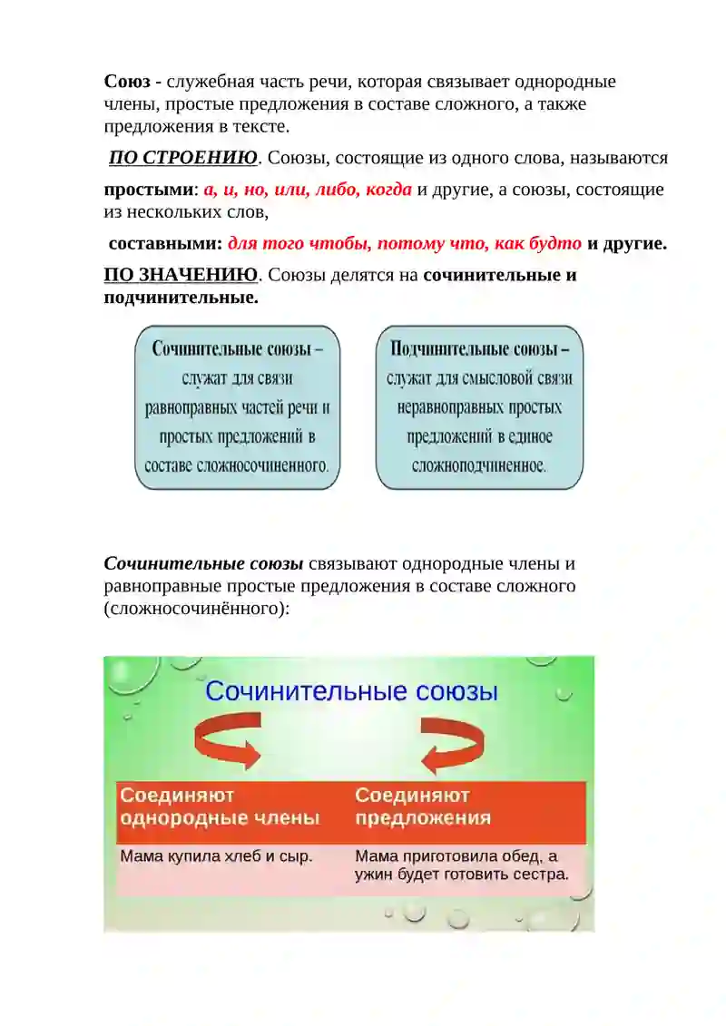Сочинительные и подчинительные союзы 2