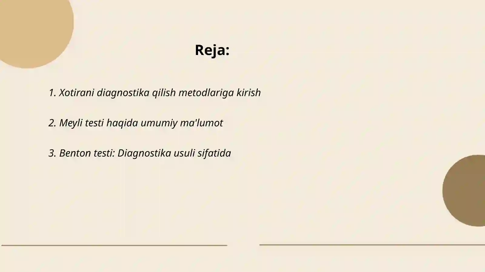 Xotirani diagnostika qilish metodlari 2