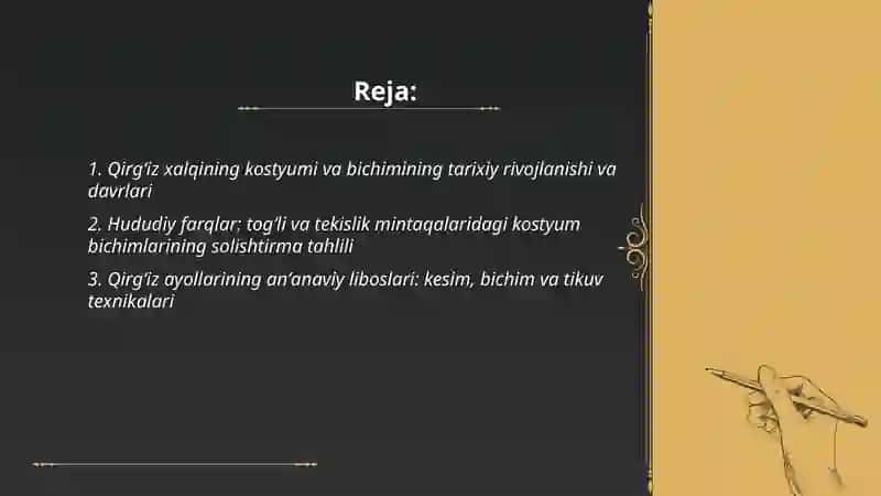 Qirgʻiz xalqining kostyumi va bichimini oʻzganish va tahlil etish 2