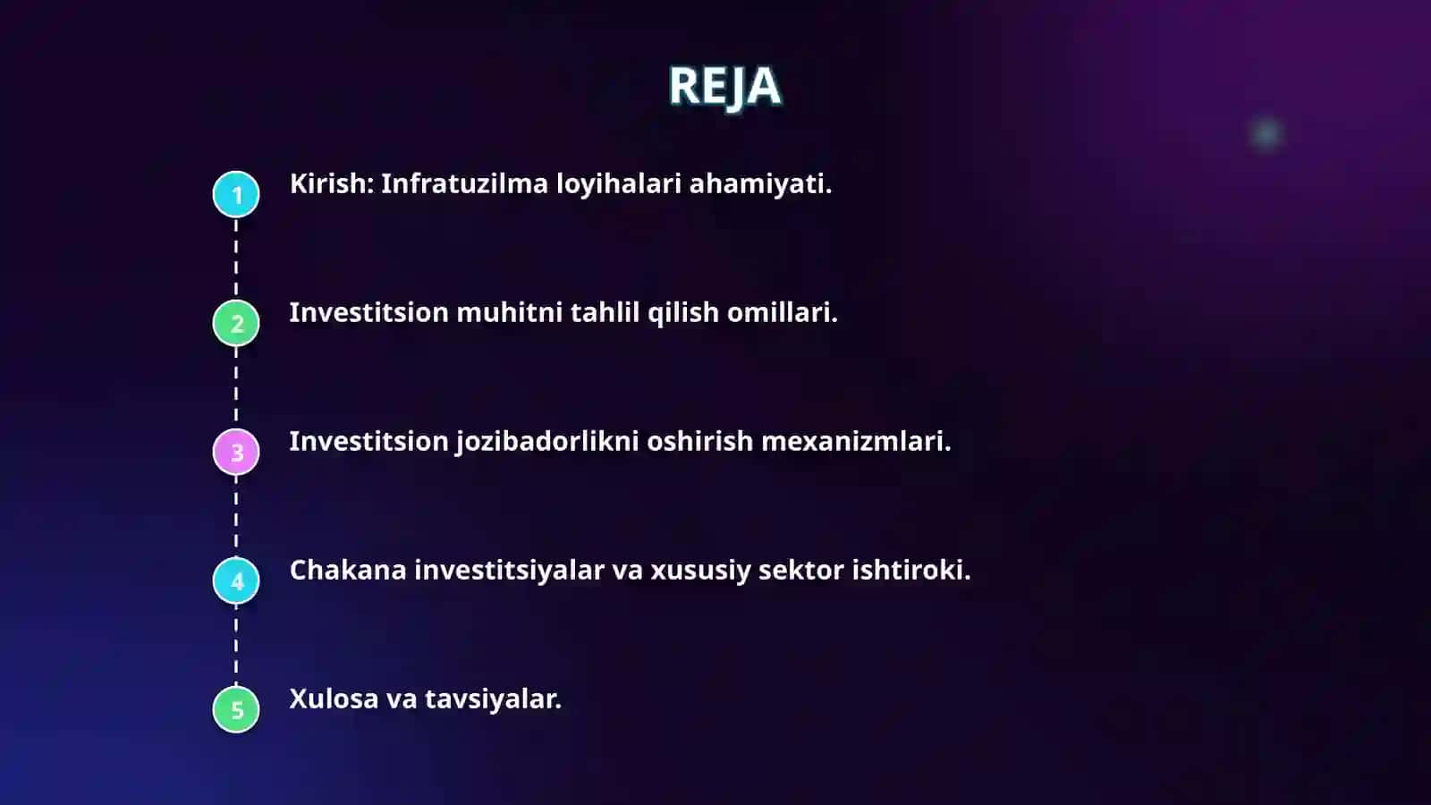 Infratuzilma loyihalarida investitsion jozibadorlikni oshirish yo*llari 2