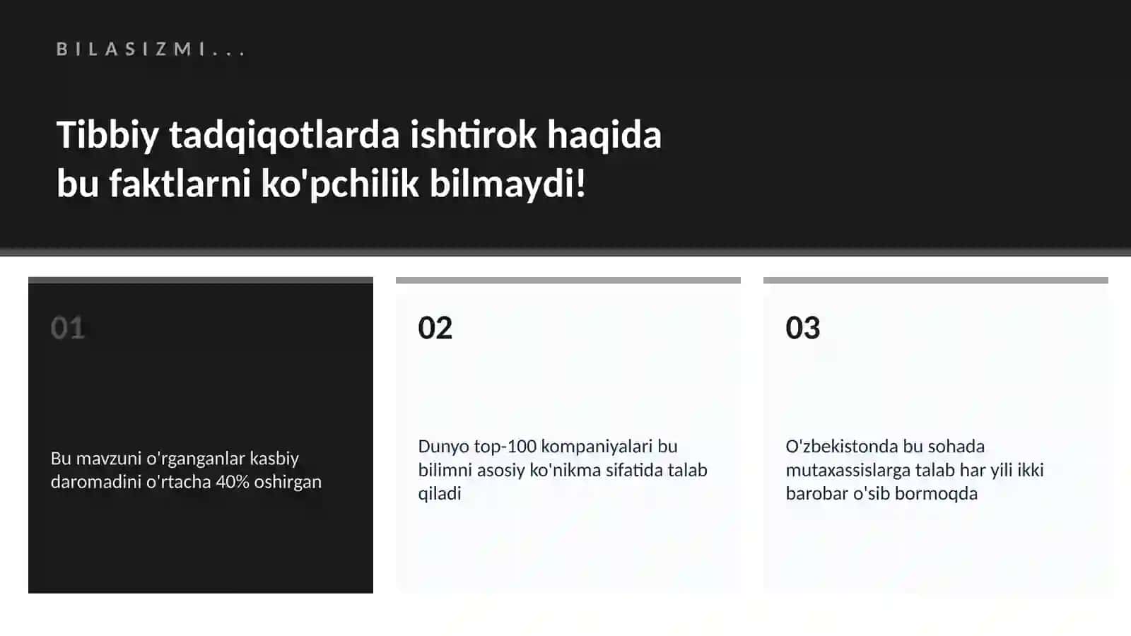 Tibbiy tadqiqotlarda ishtirok 2