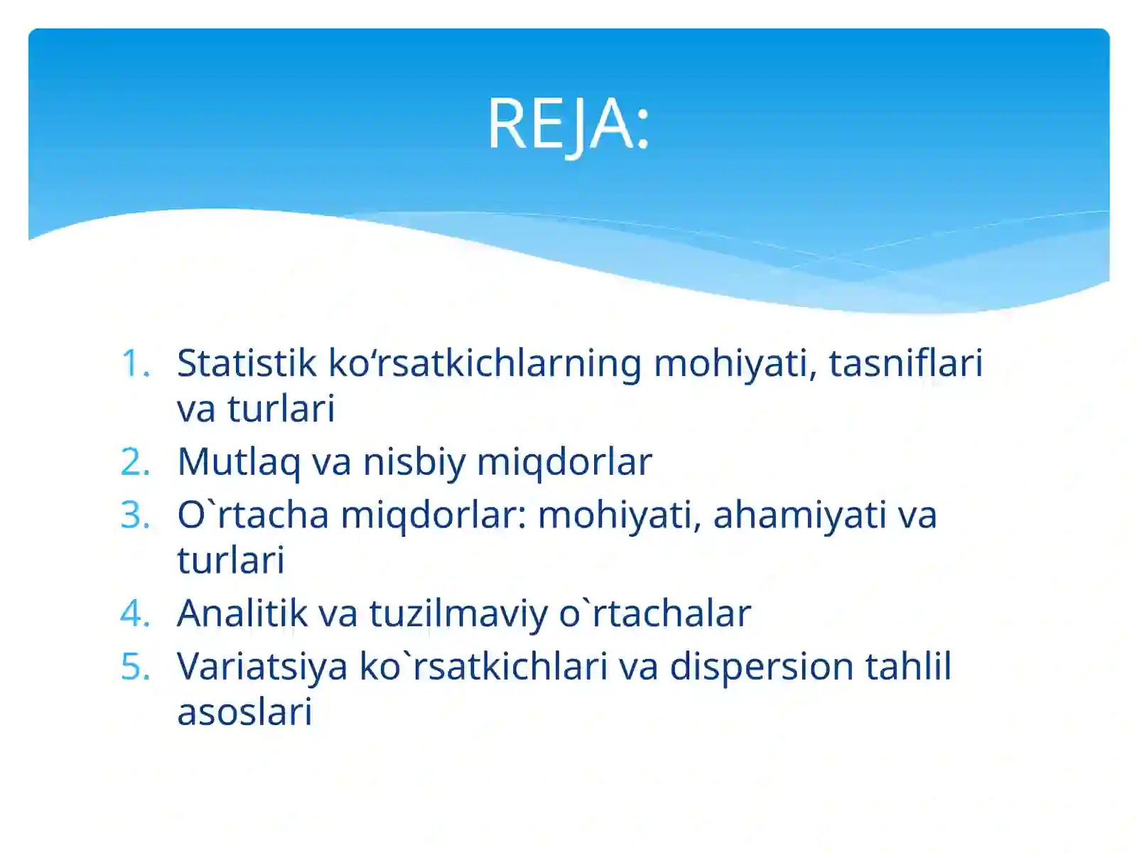 Statistik ko'rsatkichlar 2