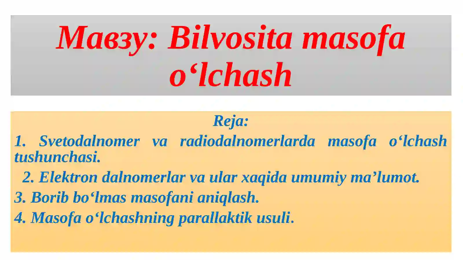 Geodeziya fanidan taqdimot 2