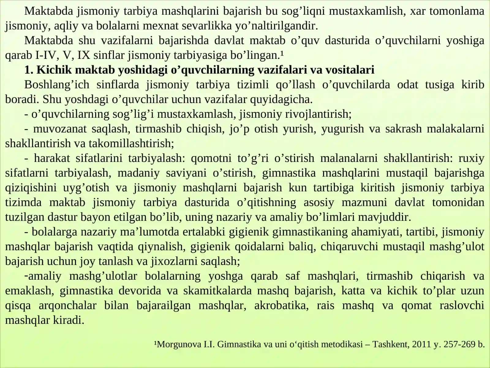 MAKTABDAMASHG’ULOTLARNING MAZMUNIVAUNITASHKILLASH 2