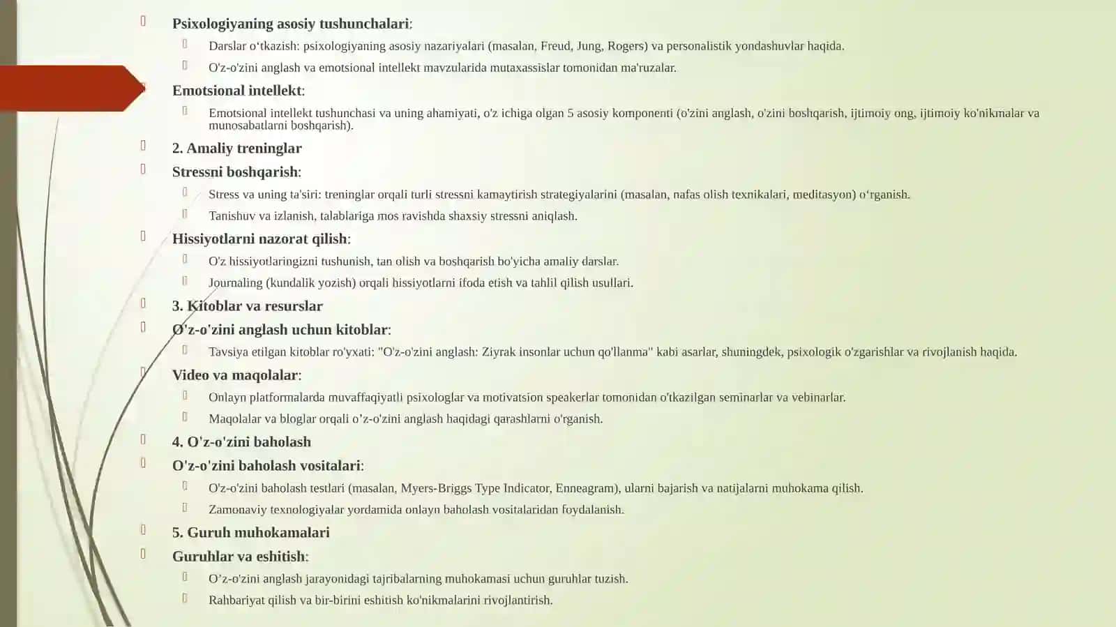 Sensibilizatsiyani psixologik yoʻllari. 2